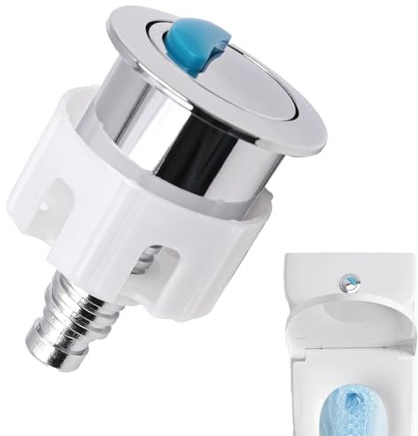 Toilet Flush Button - Round Push Button for Cistern Lid - Toilet Cistern Flush Valve Replacement - Chrome Finish, Durable