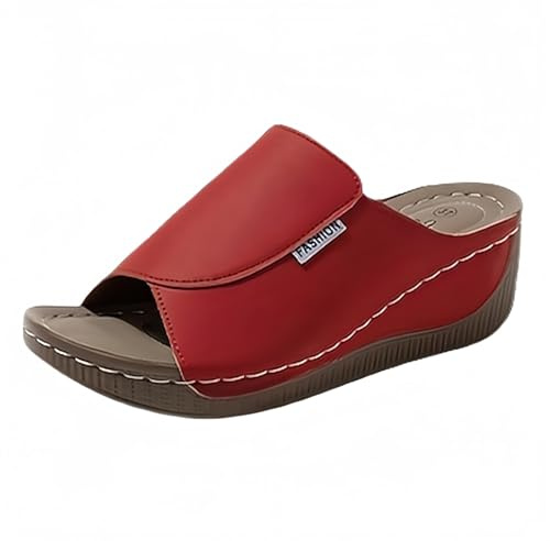 Sandales Femme Été Compensées Chic Orthopédique Anti-Dérapant Chaussure Chaussons Bout Ouvert Pantoufles Plateforme Chaussures De Plage Claquettes Léger Mules