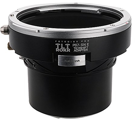 Fotodiox Pro TLT ROKR Tilt/Shift Lens Mount Adapter Compatible with Pentax 6x7 Lenses to Sony E-Mount Cameras, Black