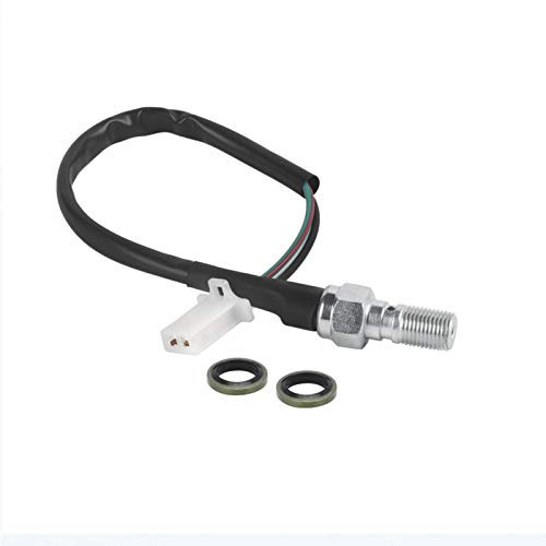 Niiyen Interrupteur de Frein hydraulique de Moto, Interrupteur de feu Stop arrière renforcé de Pompe hydraulique de Tuyau d'huile de Moto Universel M10x1.0 pour Scooter de Moto(Tête Droite)