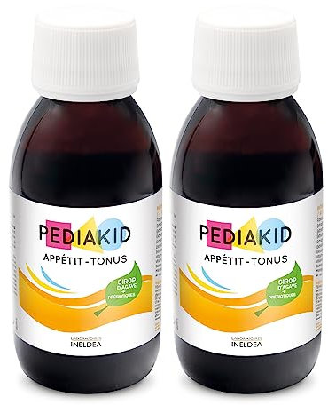 PEDIAKID - Sirop Appétit-Tonus - Complément Alimentaire Naturel - Formule Exclusive au Sirop d'Agave - Stimule l'Appétit - Aide à la Prise de Poids - Lot de 2 flacons de 125 ml
