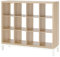 Ikea KALLAX Regal mit Untergestell, 147x129 cm, Eiche weiß gebeizt/weiß