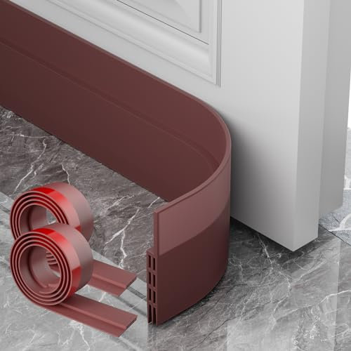 AOTUAO Boudin de Porte Isolant Froid, 200 X 5 CM Bas de Porte Isolant anti Froid, Boudin de Porte, Bas de Porte, Boudin Porte Idéal pour Anti le Bruit Humidité Poussière Cafard Insectes (Brun)