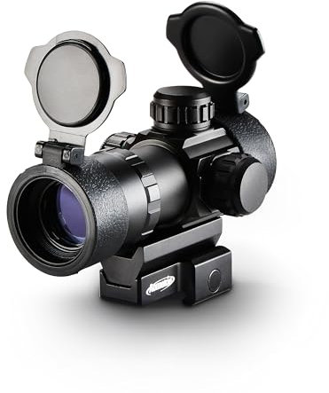 Aomekie Red/Green Dot Visier Airsoft Multi-Helligkeitseinstellungen Zielfernrohr mit 20mm/22mm Picatinny Rail Mount und Flip up Lens Cover Rifle Scope