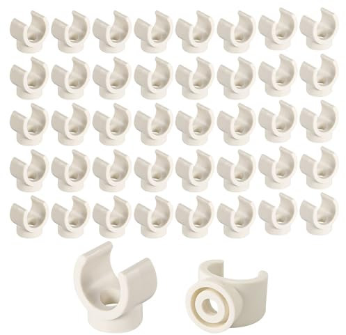 50 Uds Clip de Tubo PVC, 20mm Abrazaderas Tubo Clip de Gancho en Forma de U de Tubería Pex, Herramienta de Soporte de Manguera de Clip de Tubería de Plástico