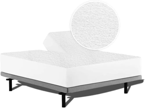 1 Pc Flex Head King Waterproof Mattress Protector for Sleep Number Adjustable Beds, 100% Terry Cotton, Fitted Style 34 Half Split Mattress Cover, Fits Upto 16 Inch Deep Pocket, 78 x 80, White