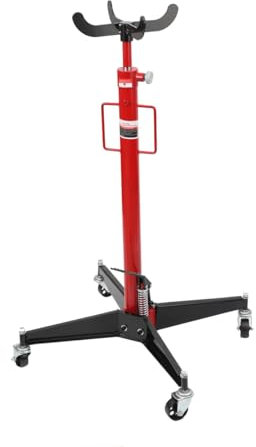 ECUTEE Getriebeheber Hydraulisch Getriebe Wagenheber 500kg Motorheber Motorkran Mobile Hebebühne Kfz Auto, Werkstattkran Hand Lifting Transmission Jack Tool mit 4 Lenkrollen, 113-186 cm Hubhöhe