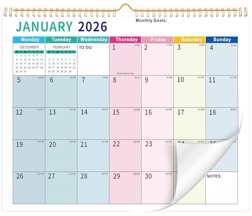 Calendar 2026 UK, Wall Calendar 18 Months Jan.2026 to Jun.2027, Family Calendars 2026 Month to View, for Planning and Organizing