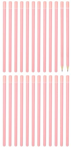 PATIKIL Triangelformade träpennor bulk, 24-pack HB grafitpennor för kontorsmaterial, ingenjörsmarkering skrift konst ritningsmaterial, rosa