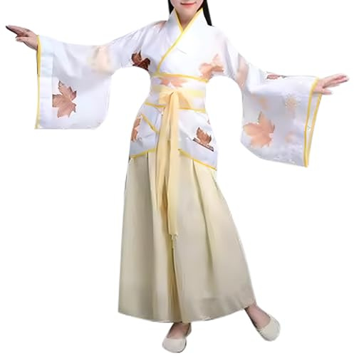 Hanfu Costume traditionnel chinois pour fille Costume ancien chinois Costumes accessoires avec jupe midi fille Cosplay Halloween Carnaval