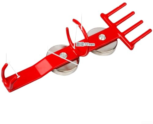 Portautensili magnetico con ganci multipli per chiave ad aria per chiave a impatto e conservazione delle prese, metallo rivestito in gomma per protezione degli attrezzi e risparmio di spazio (quattro)