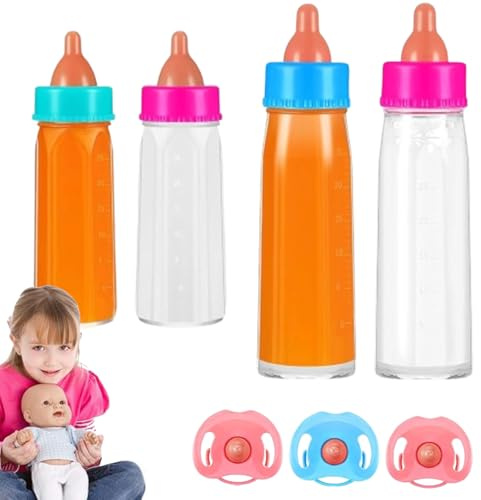 Generico Gioca bottiglie per bambole – bambini, Versatile, Easy to Install, Modern, Giocattolo da, gioco biberon con ciuccio, Set l'alimentazione di colorate che | Multipurpose Outdoor Indoor Utility