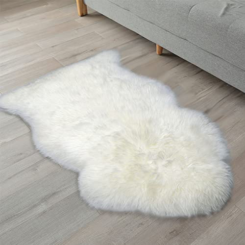 OKAYDA Genuine Australia Sheepskin Area Rug Soft Lambskin Decorative Rug for Bedroom Sofa Floor Single Pelt