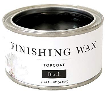 Jolie Finishing Wax - Protective topcoat Paint - Use on interior furniture, cabinets, walls, home decor and accessories - Odor-Free, Non-Hazardous - Black - 120 ml
