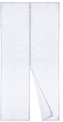 Moustiquaire Magnétique Pour Porte Apalus, Rideau en Maille, Joint Magnétique de Haut en Bas avec Fermeture Automatique, Maintient l'air frais à l'intérieur (120x220cm, Blanc)