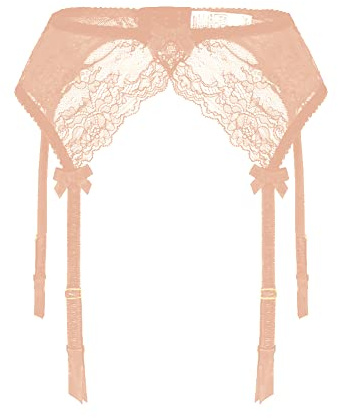 Confonze - reggicalze sexy da donna, in pizzo, reggicalze - Beige - L