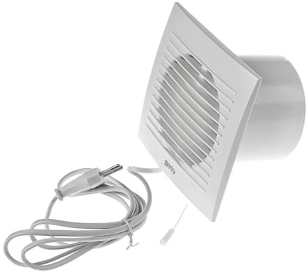 LIRAST Ø 125mm Weiß Badlüfter mit Netzstecker - Lüfter für Effiziente Belüftung im Bad Küche WC