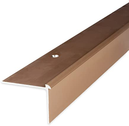 PROVISTON | Trappkant | Aluminiumanodiserad | Bronsljus | Bredd 40 mm | Höjd 30 mm | Längd 1000 mm | Borrade | Trappkantprofil | Trappvinkel | Vinkelprofil | Kombinera vinkel | 1 del