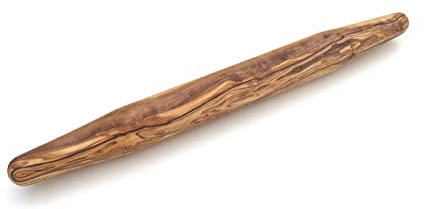 Kavel rundad längd valbar fransk rullningsnål pizzarulle, kavel handgjord av olivträ (liten 40 cm)