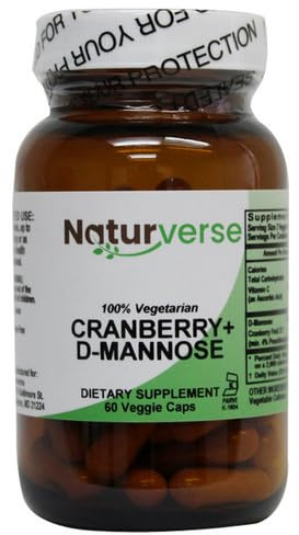 Naturverse Cranberry + D-Mannose Powder Capsules,60 VegCaps,60 Count (Pack of 1)
