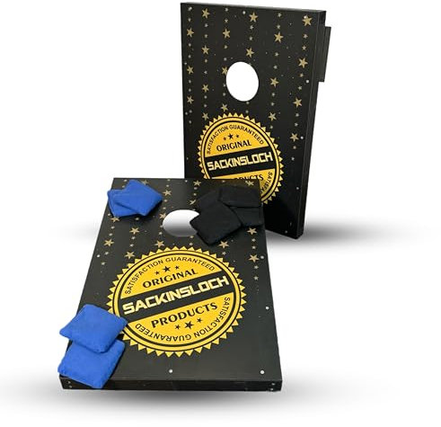 SackInsLoch Cornhole Set Spiel Outdoor, Wurfspiel Sackloch mit 8 Säckchen und 2 Boards, Spielset Indoor und tragbar