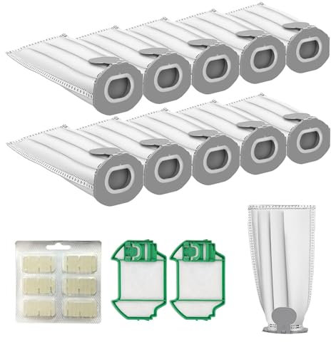 NIYATA 13Pcs Sacs Aspirateur pour Vorwerk Kobold VK7,Sac pour Vorwerk Kobold,Sac de Rechange avec 2 Pré-filtres et 6 Parfums,Accessoires pour Aspirateurs pour Nettoyage Domestique