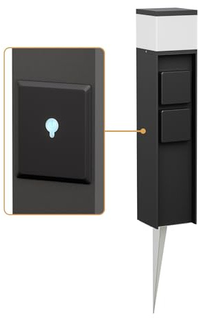 ledscom.de Pollerleuchte PODEL mit Erdspieß für außen, Smart Home, 39cm, schwarz, 2 Steckdosen, inkl. G9 Leuchtmittel, 501lm, warmweiß