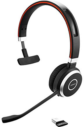 Jabra Evolve 65 SE trådlöst mono-headset – Bluetooth-headset med brusreducerande mikrofon MS Teams