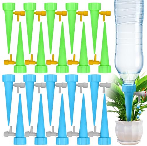 yuejuhe 20 Stück Bewässerung Zimmerpflanzen, Pflanzen Wasserspender, Pflanzenbewässerung Indoor Mit Einstellbarem Ventil für Geeignet den Innen- und Außeneinsatz (20)