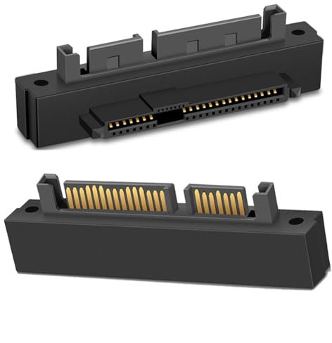 Sintech 2pcs SAS to SATA Converter,SFF-8482 29Pin SAS HDD to Motherboard 22Pin SATA Adapter Angled Card （Motherboard Required with SAS Hybrid Controller）