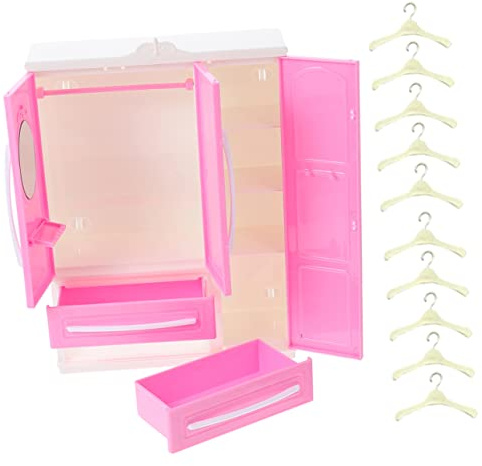 GARIOUANS 1juego Armario De Muñecas Perchas Muebles Miniatura para Casa De Muñecas Decoración y Almacenamiento De Ropa De Juguete para Niñas