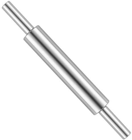 Mattarello ergonomico in acciaio inox con manico ergonomico per pasticceria, pizza e impasto per biscotti