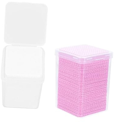 OATIPHO Eyelash Extension Cleaning Pads Makeup Remover Wipes Sterile Lint Wipes Glue Bottle Wiper Practical for Travel Box