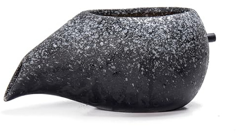 ZYZSY Cracheurs d'étang, Ornements D’Eau Qui Coule en Pot en Céramique, Sortie De Circulation De Fontaine, Sujet Cracheur pour Donner Vie à Votre Bassin de Jardin(Black,34 * 18 * 17cm/13 * 7 * 6.6in)