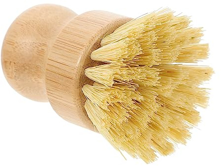 Gatuida Cepillo de Bambú Multifunción para Verduras y Ollas Cerdas Resistentes y Densas Accesorio Doméstico Versátil para Cocina y Baño Mango Corto Ergonómico