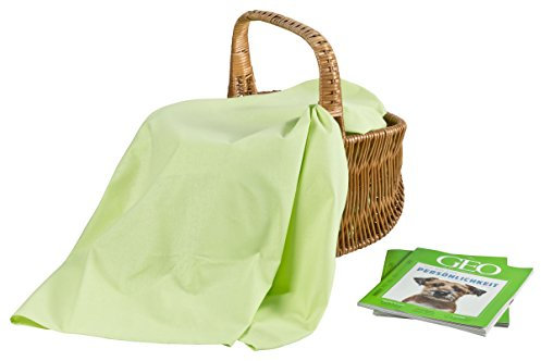 Elsterberg Premium Betttuch/Bettlaken 150x250 ohne Gummizug 100% Baumwolle 140g/m²-Lime