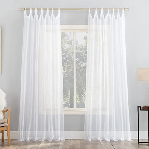 No. 918 Emily Sheer Voile Tab Top Curtain Panel, 59 x 84, White