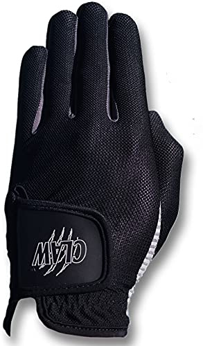 CaddyDaddy Claw Golf Gloves for Men | Flex-Mesh Design for Cool Ventilation | Lasts 3-5 Times Longer Than Leather | Silicone-Web Coating for Maximum Grip | Machine-Washable | Black | LH-Cadet Large