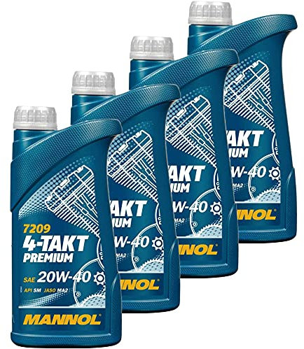 QR-Parts Set 85454791 MN7209-1 4x MANNOL 1 Liter 7209 4-Takt Premium Motorradöl API SM JASO MA2