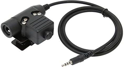 U94 PTT Military Adapter, Push To Talk Walkie Talkie Connector Headset Kabelkontakt med Klämma för 3,5 Mm Mobiltelefon