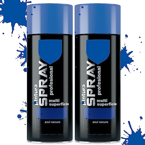 various Pintura Spray Azul Oscuro de 400 ml Adecuado para las Superficies de Metal, Madera y Plástico Pack de 2 Unidad