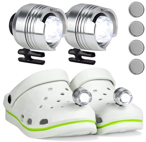MXJFYY 2 PCS Luz de Zapato de Cocodrilo, Impermeables Faros Croc, Luces LED Para Zapatos Con 3 Modos de Luz, Accesorios de Decoración Para Caminar, Cumpleaños Para Adultos y Niños Regalos