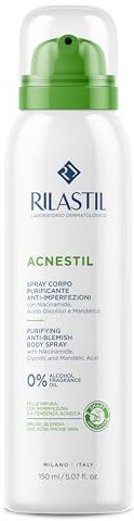 Rilastil Acnestil Spray Corpo Purificante e Anti-imperfezioni, Sebonormalizzante, Lenitivo con Niacinamide, Acido Glicolico e Acido Mandelico, 150 ml