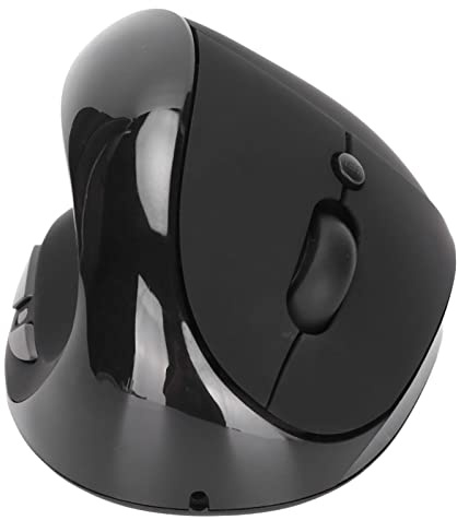 Syrisora Vänsterhänt vertikal mus, uppladdningsbar trådlös mus vänsterhänt trådlös mus, 2,4 G trådlös vertikal ergonomisk mus, uppladdningsbar mus med USB-adapter justerbar DPI för PC