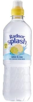 Radnor Splash Still Lemon and Lime SUGAR FREE Flavoured Spring Water with Sweetners 500ml Sports Cap Bottle Low in Calorie and Free from Artificial Flavours (Pack of 24)