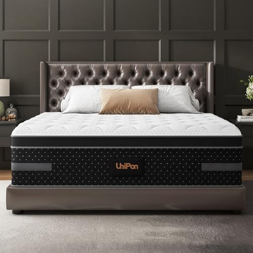 UniPon 14 Inch Extra Firm Full Mattress, Hybrid Mattresses Hotel Collection with Extra Back & Hip Support, Deep Sleep & Zoned Support, Fiberglass-Free and CertiPUR-US Certified, 365-Night Trial