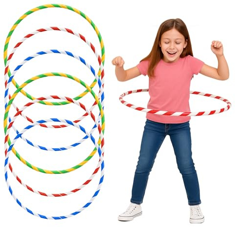 ND SPORTS Glitter Hula Hoops – Colorful Exercise Hoops in Multiple Sizes – Fitness, Dance, Gymnastics & Outdoor Play Rings – Durable Plastic Training Hoops for Fun (45cm, Pack of 12)