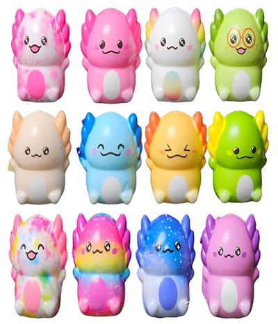 HUVZOR 12 piezas Squishy para Axolotl, Juguetes, Squishies, Taba Squishy, bolas de aplastamiento para fiestas, adecuadas para niños y adultos, perfectas para aliviar el estrés, escuela y viajes