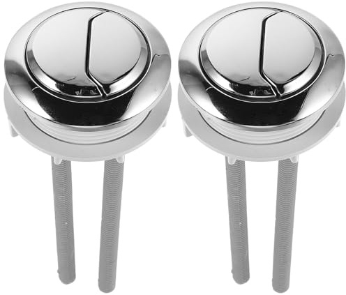 LIFKOME Pulsante di Scarico Doppio per Wc da 48×57 MM Kit 2 Pezzi di Ricambio per Manopola Superiore del Water Compatibile Sedili di Toilette Tradizionali Installazione Rapida per