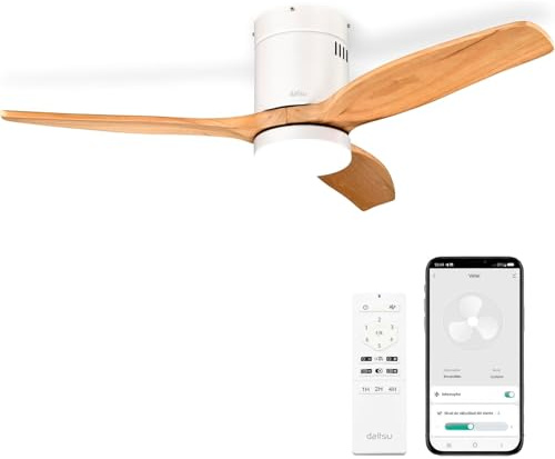 Daitsu Ventilador de Techo con Aspas de Madera | Ø122cm - Hasta 25 m²